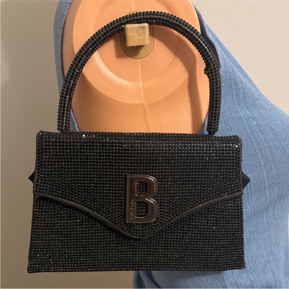 bebe Sparkling Black Rhinestone Clutch - Picture 2 of 6